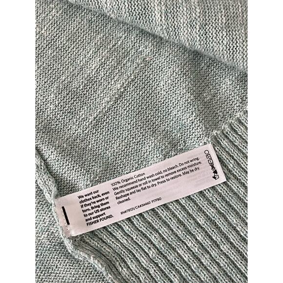 Eileen Fisher Mint Green Organic Cotton Open Drape Cardigan M - Picture 4 of 6